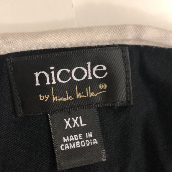 Nicole by Nicole Miller XXL Dress Black & White Elastic Piping Detail Stretchy - Picture 2 of 7